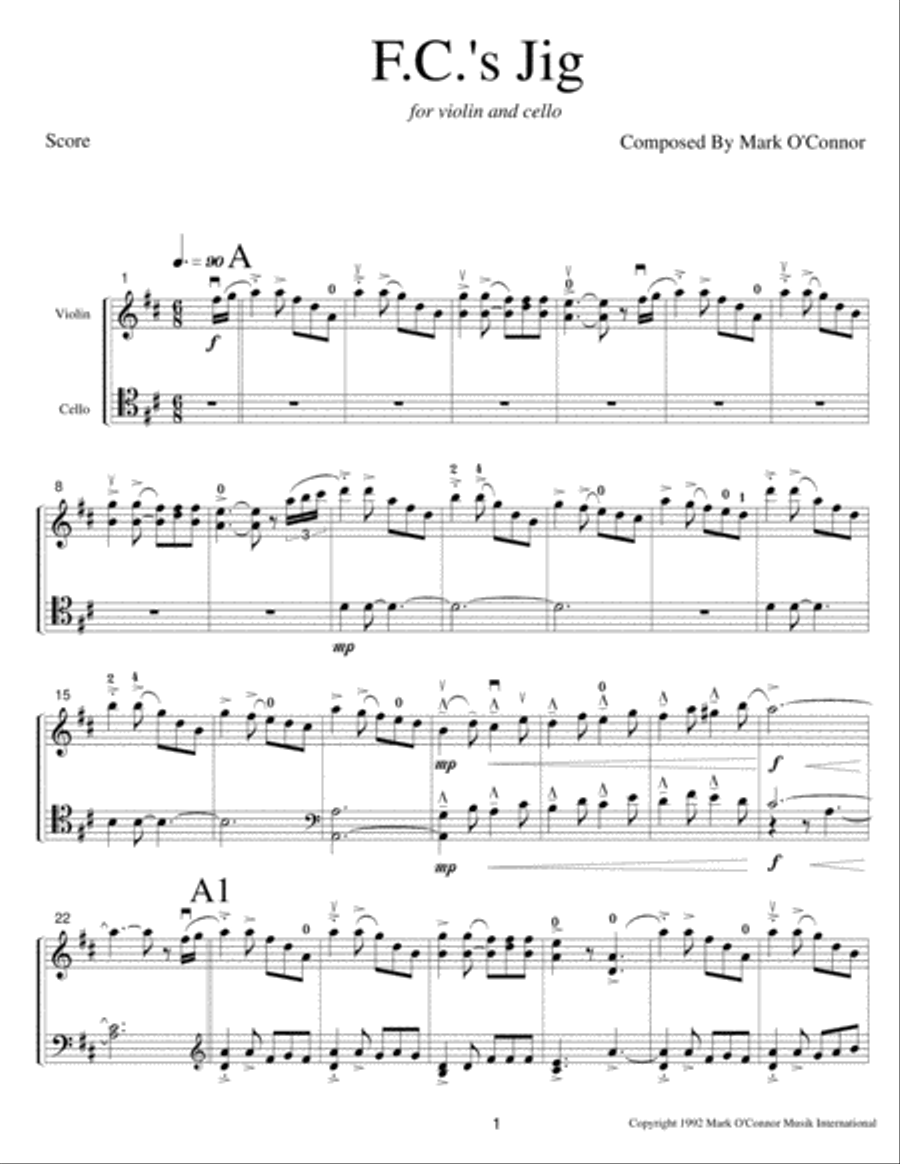F. C.'s Jig (score - vln, cel) String Duet scores gallery preview page 4