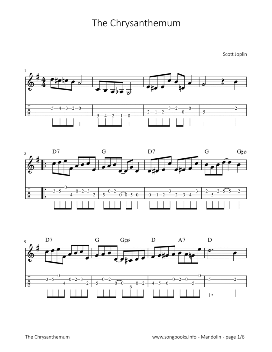 The Chrysanthemum Mandolin scores gallery preview page 1