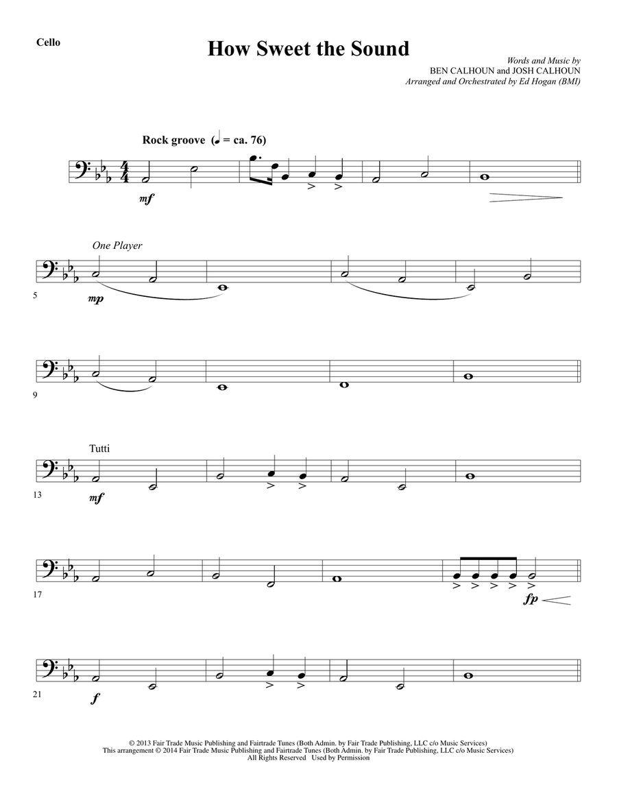How Sweet the Sound - Cello