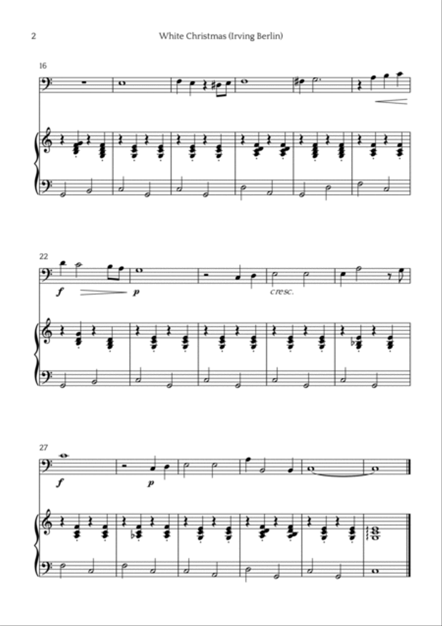 White Christmas Piano scores gallery preview page 2