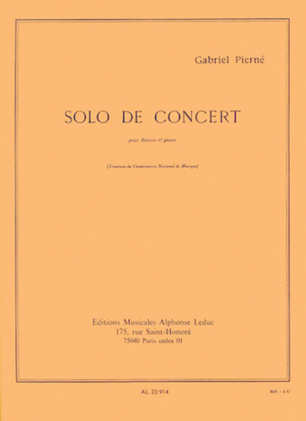 Gabriel Pierne - Solo De Concert Pour Basson Et Piano.