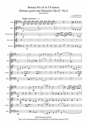 Beethoven: Piano Sonata No.14 in C# minor (quasi una Fantasia) (Moonlight) Op.27 No.2 - wind quintet
