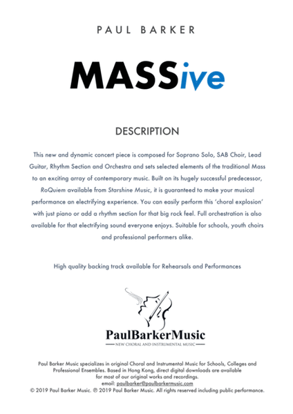 MASSive - A Mass In Rock - (Instrumental Pack - Excluding Conductor's Score) image number null