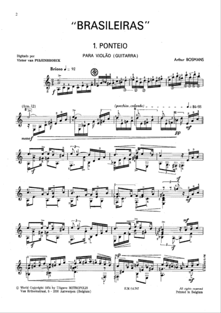 Brasileiras for Solo Guitar Guitar Solo scores gallery preview page 2