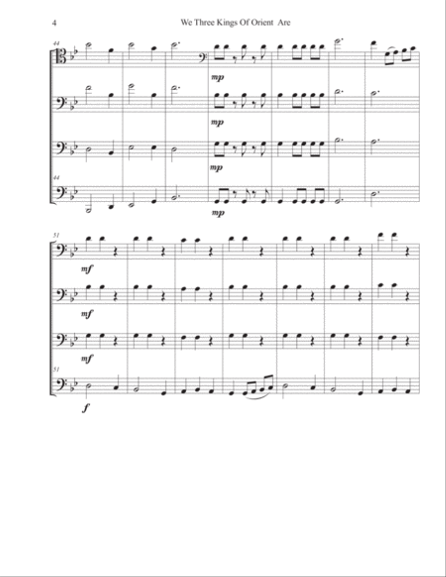 We Three Kings of Orient Are - Bassoon Quartet Woodwind Quartet scores gallery preview page 5