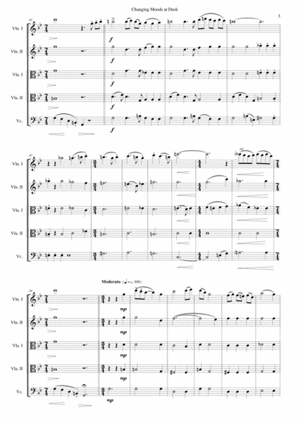 Changing moods at dusk for string quintet (2 violins, 2 violas, 1 cello) image number null