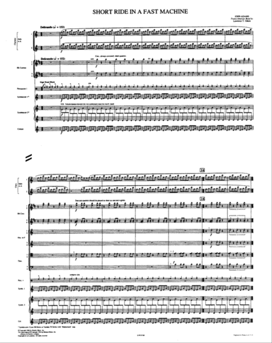 Short Ride in a Fast Machine Concert Band scores gallery preview page 1