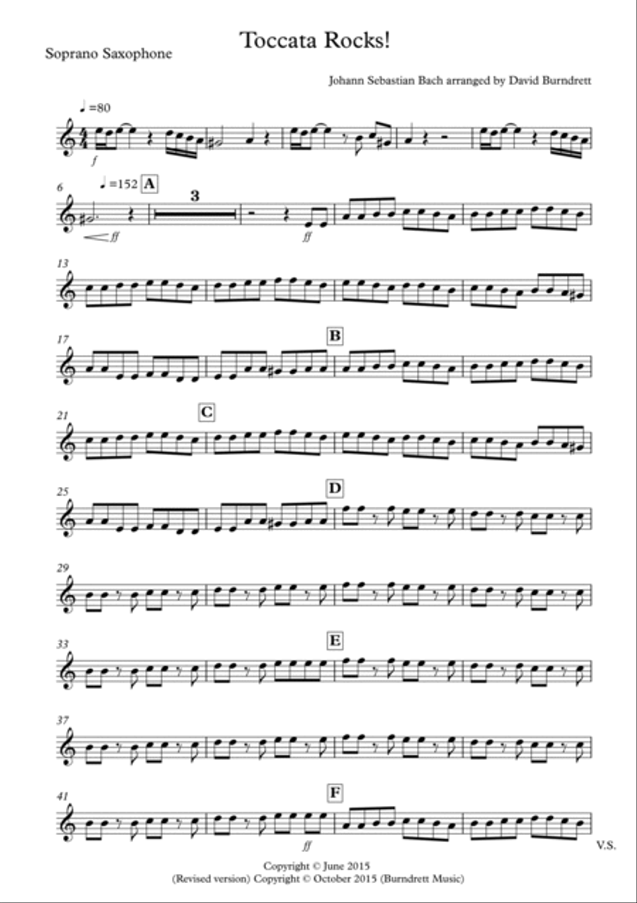 Toccata Rocks! for Saxophone Quartet Saxophone Quartet scores gallery preview page 4