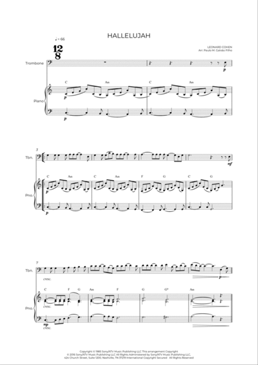 Hallelujah Hallelujah Easy Piano scores gallery preview page 2