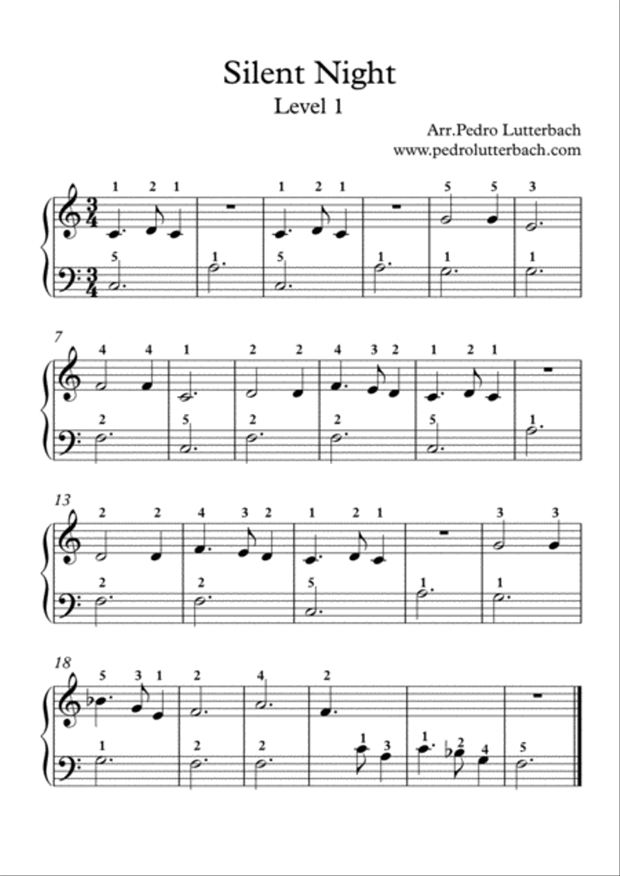 Silent Night Easy Piano scores gallery preview page 1