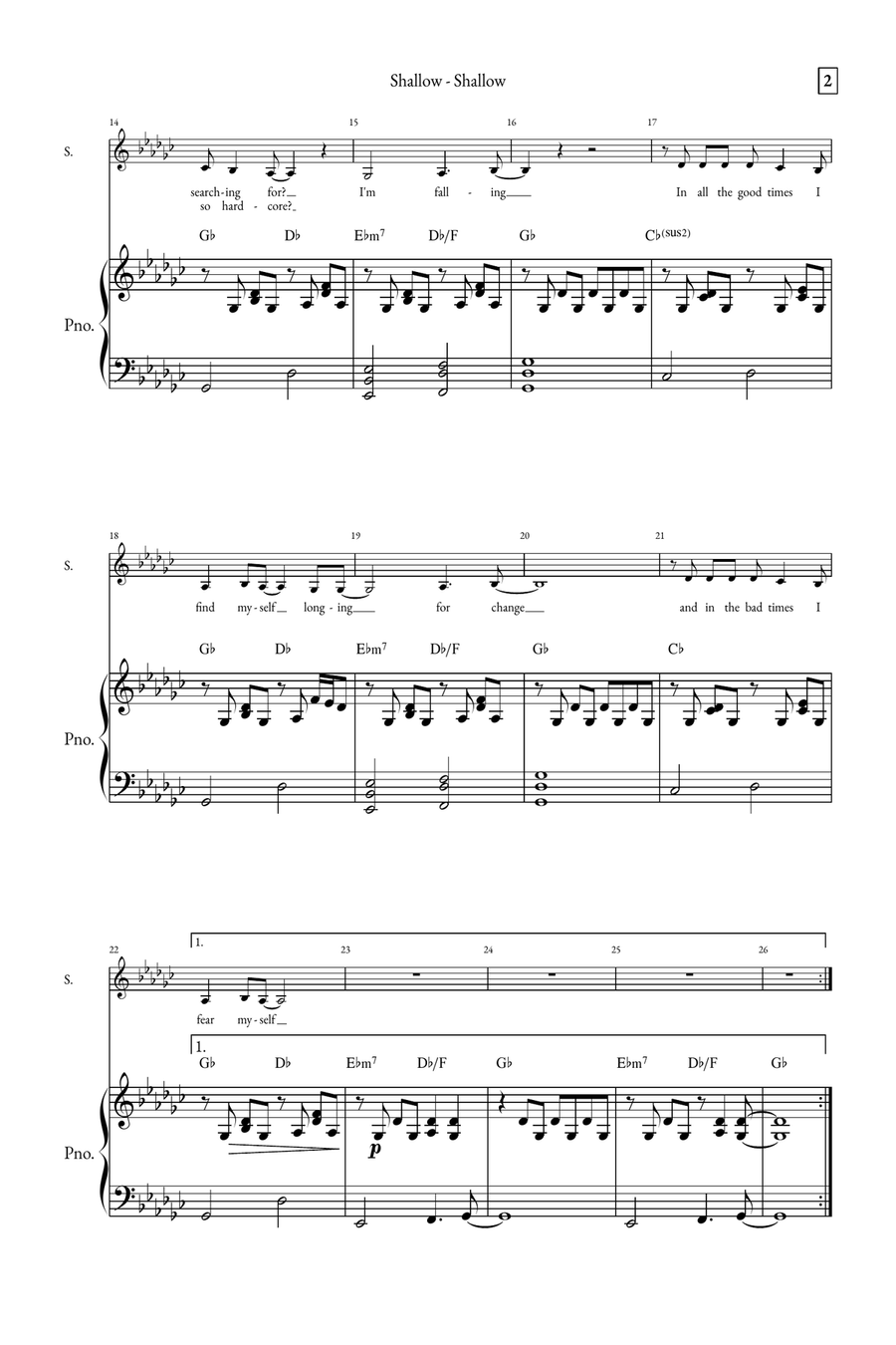 Shallow A Cappella scores gallery preview page 2