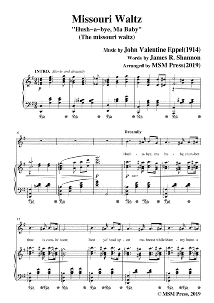 John Valentine Eppel-Missouri Waltz,in G Major,for Voice and Piano image number null