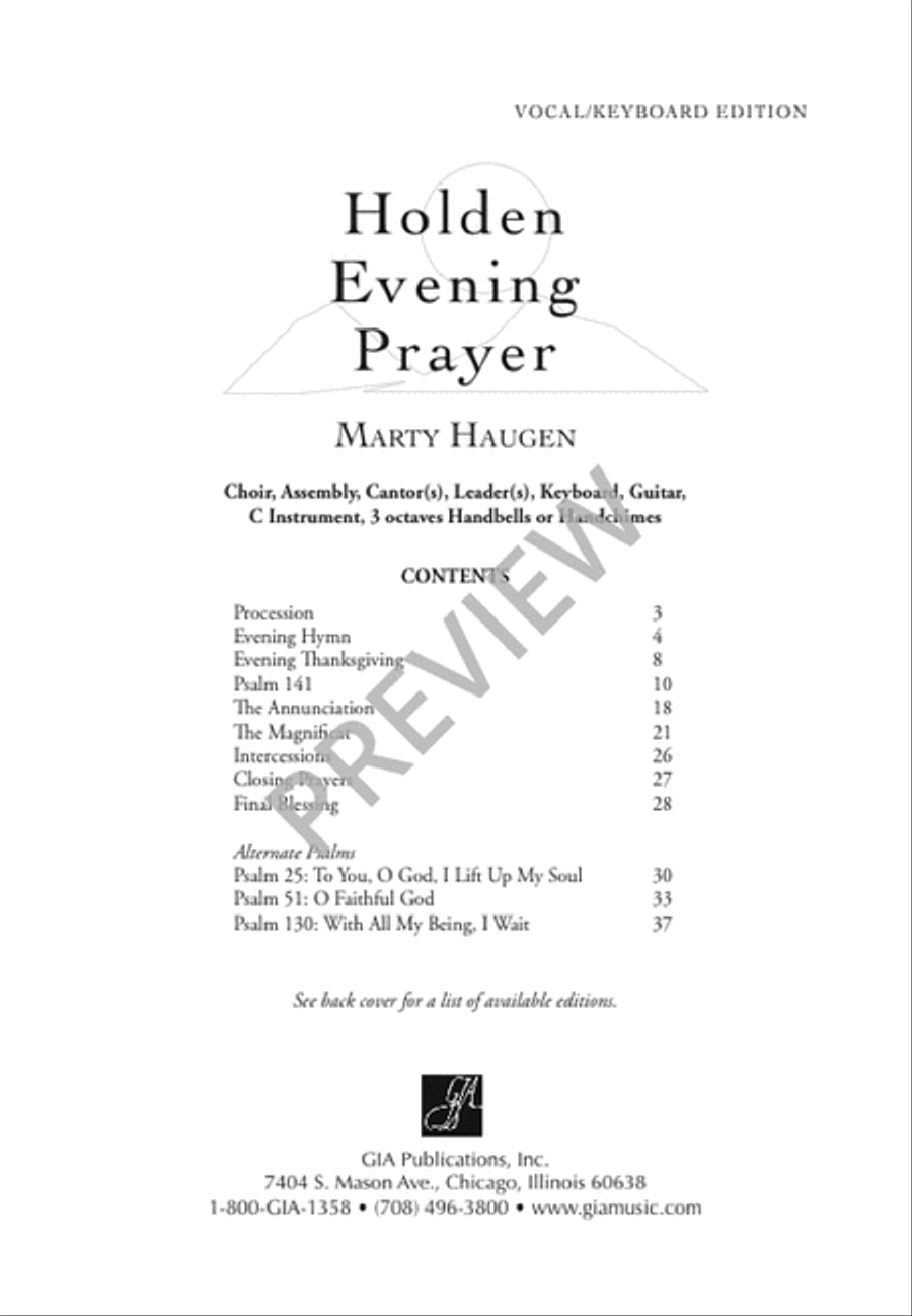 Holden Evening Prayer - Vocal / Keyboard edition 2-Part scores gallery preview page 3