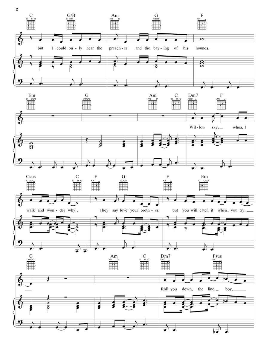 Unbroken Chain Piano, Vocal, Guitar scores gallery preview page 2
