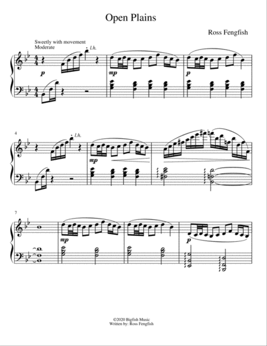 Open Plains Piano Solo scores gallery preview page 1