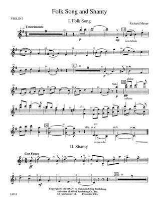 Folk Song and Shanty: 1st Violin