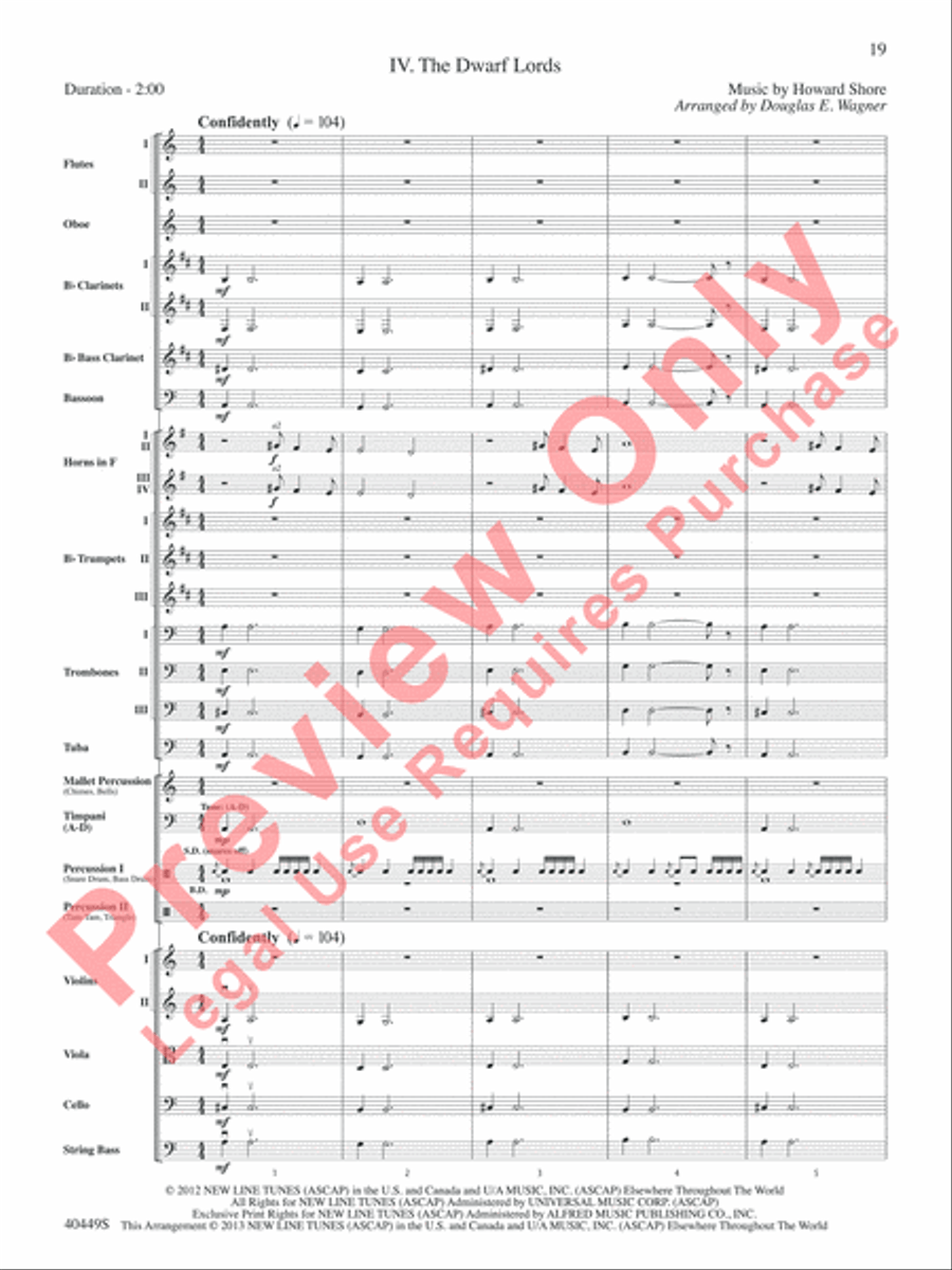 The Hobbit: An Unexpected Journey, Suite from Full Orchestra scores gallery preview page 20