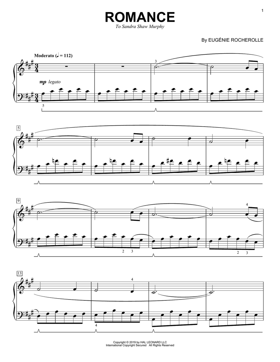 Romance Piano Solo scores gallery preview page 1