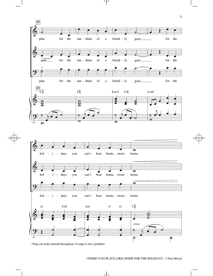 (There's No Place Like) Home For The Holidays (arr. Roger Emerson) 3-Part scores gallery preview page 3