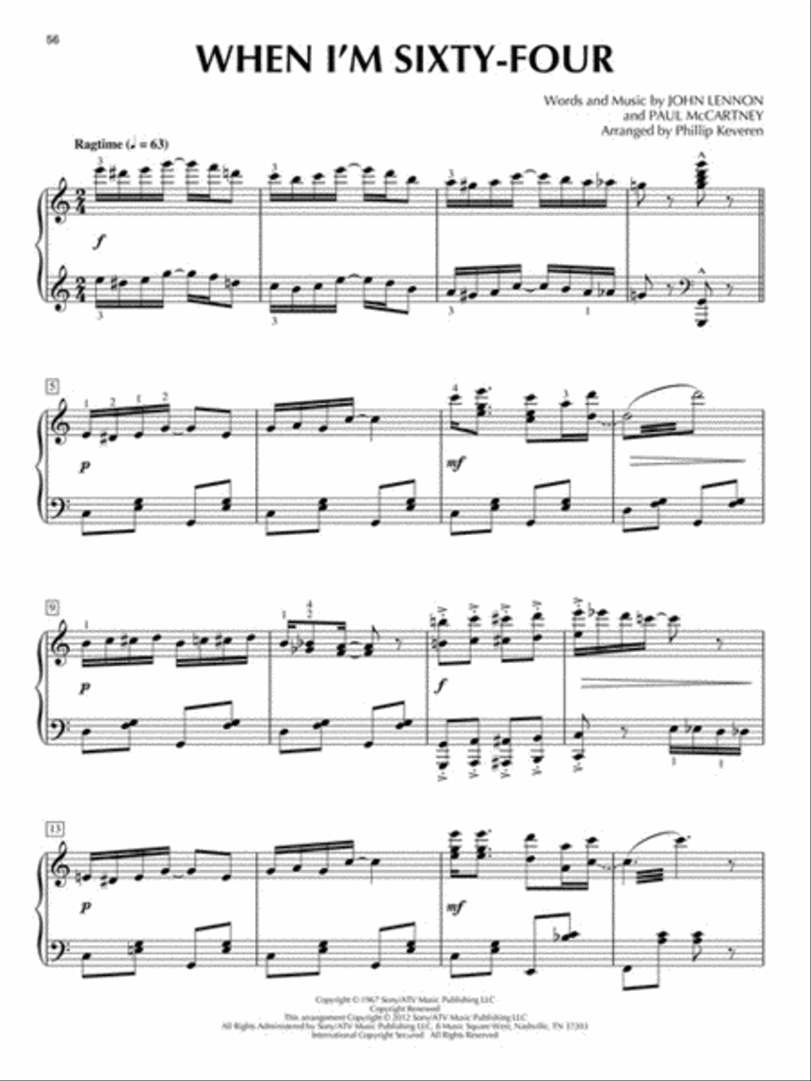 The Beatles for Classical Piano Piano Solo scores gallery preview page 5