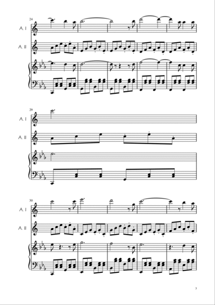 O Holy Night - Alto Sax Duet w/ Piano Woodwind Duet scores gallery preview page 3