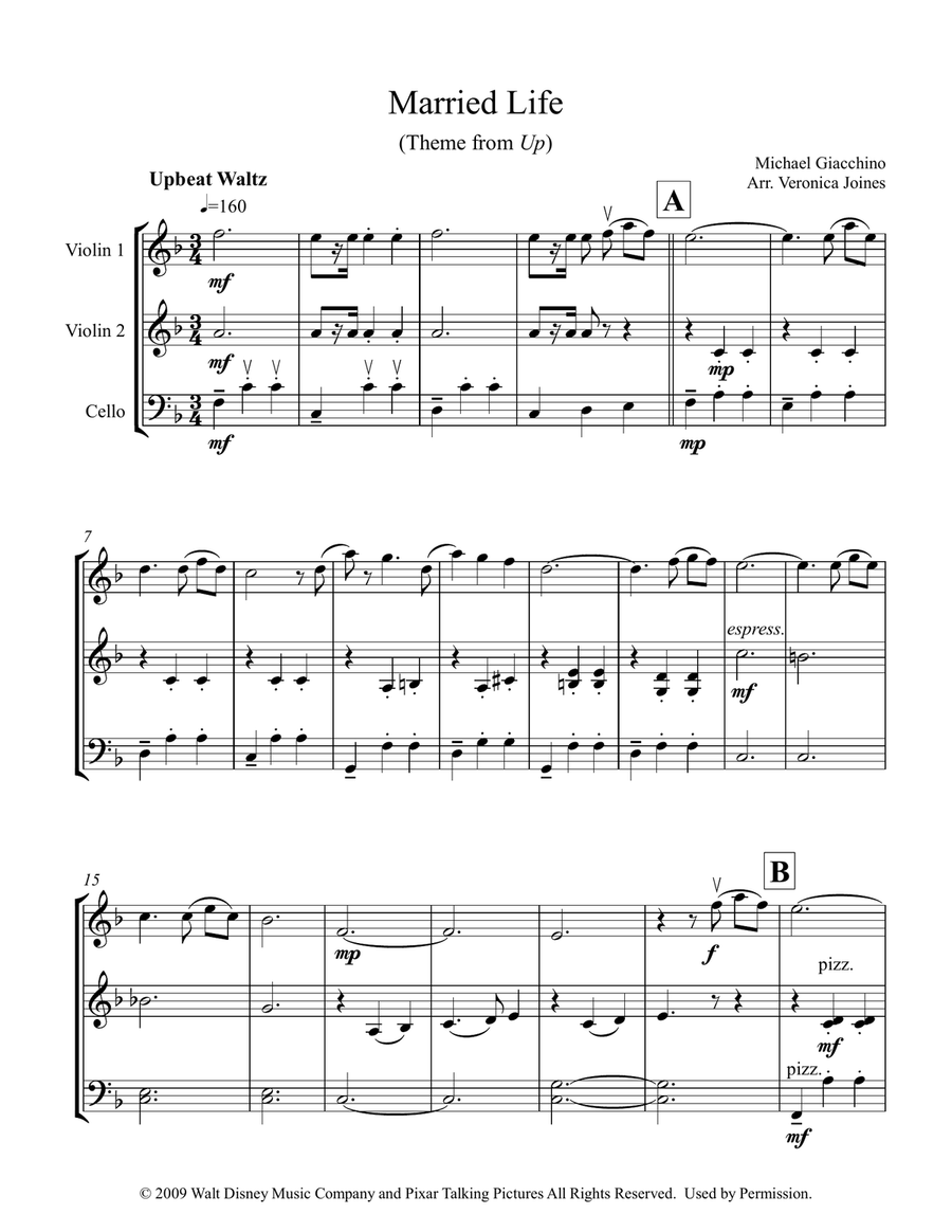 Married Life String Trio scores gallery preview page 1