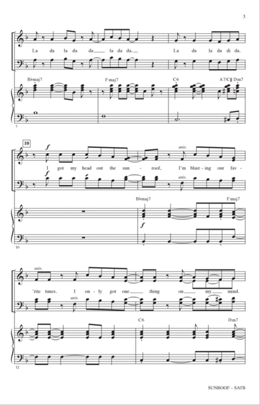 Sunroof (arr. Alan Billingsley) 4-Part scores gallery preview page 2