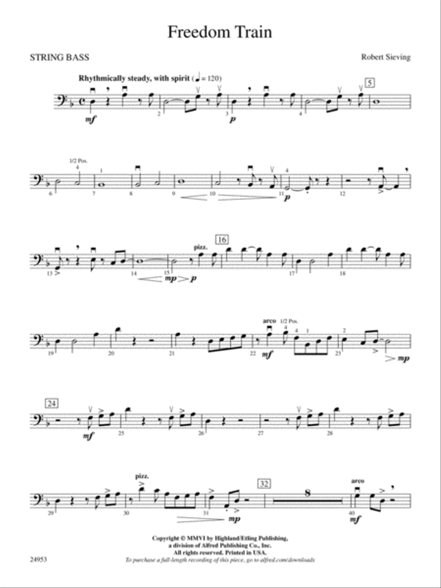 Freedom Train: String Bass String Orchestra scores gallery preview page 1