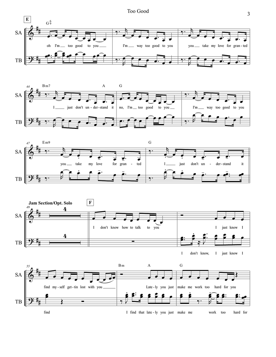 Too Good Divisi scores gallery preview page 3