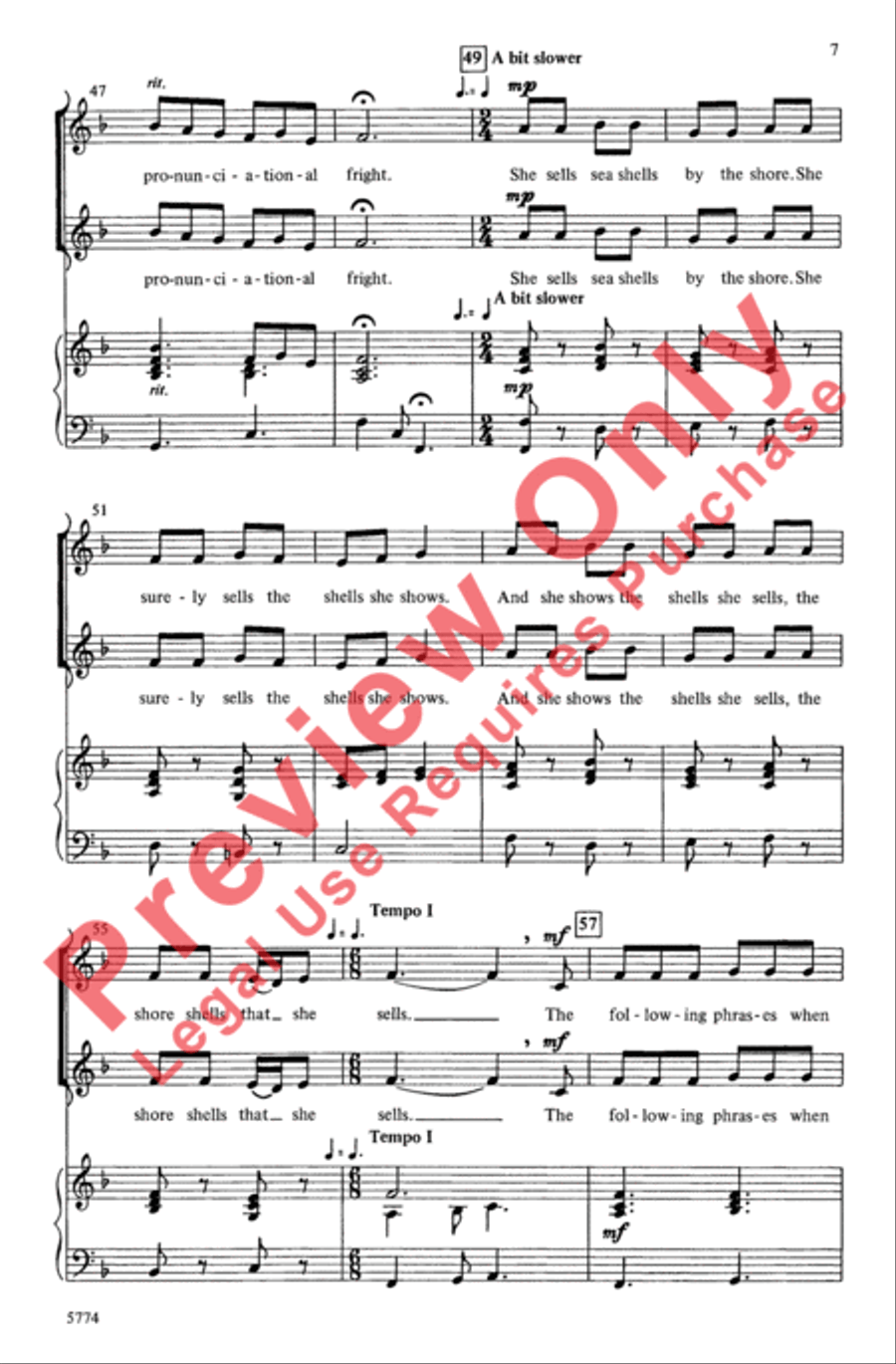 A Twist of the Tongue 2-Part scores gallery preview page 7