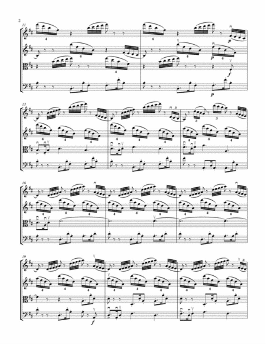 Die Walküre - Act 3 Prelude - For String Quartet String Quartet scores gallery preview page 2