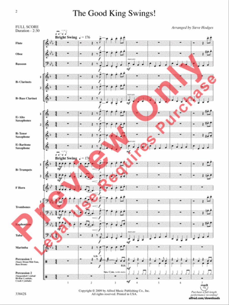 The Good King Swings! Concert Band scores gallery preview page 3