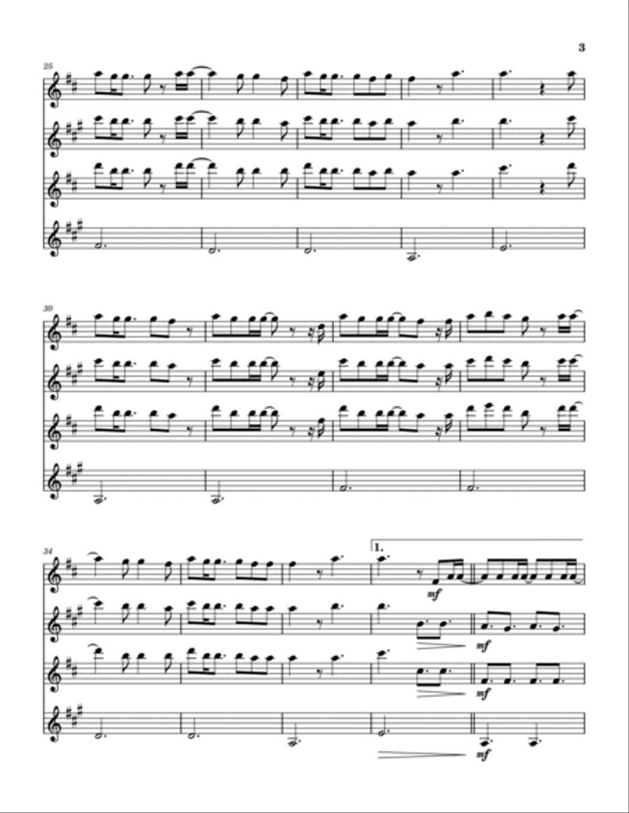 Always Always Saxophone Quartet scores gallery preview page 4