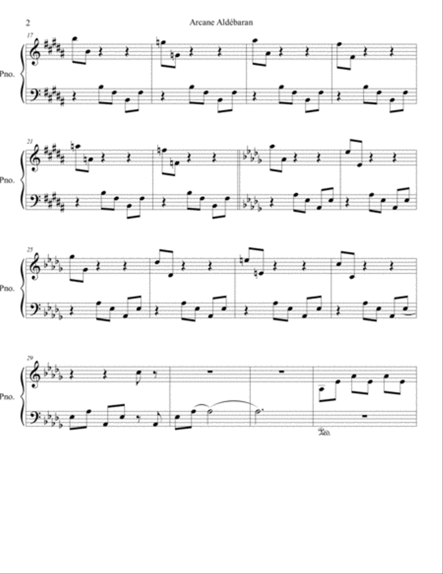 Arcane Aldébaran piano 1 extracted part of 