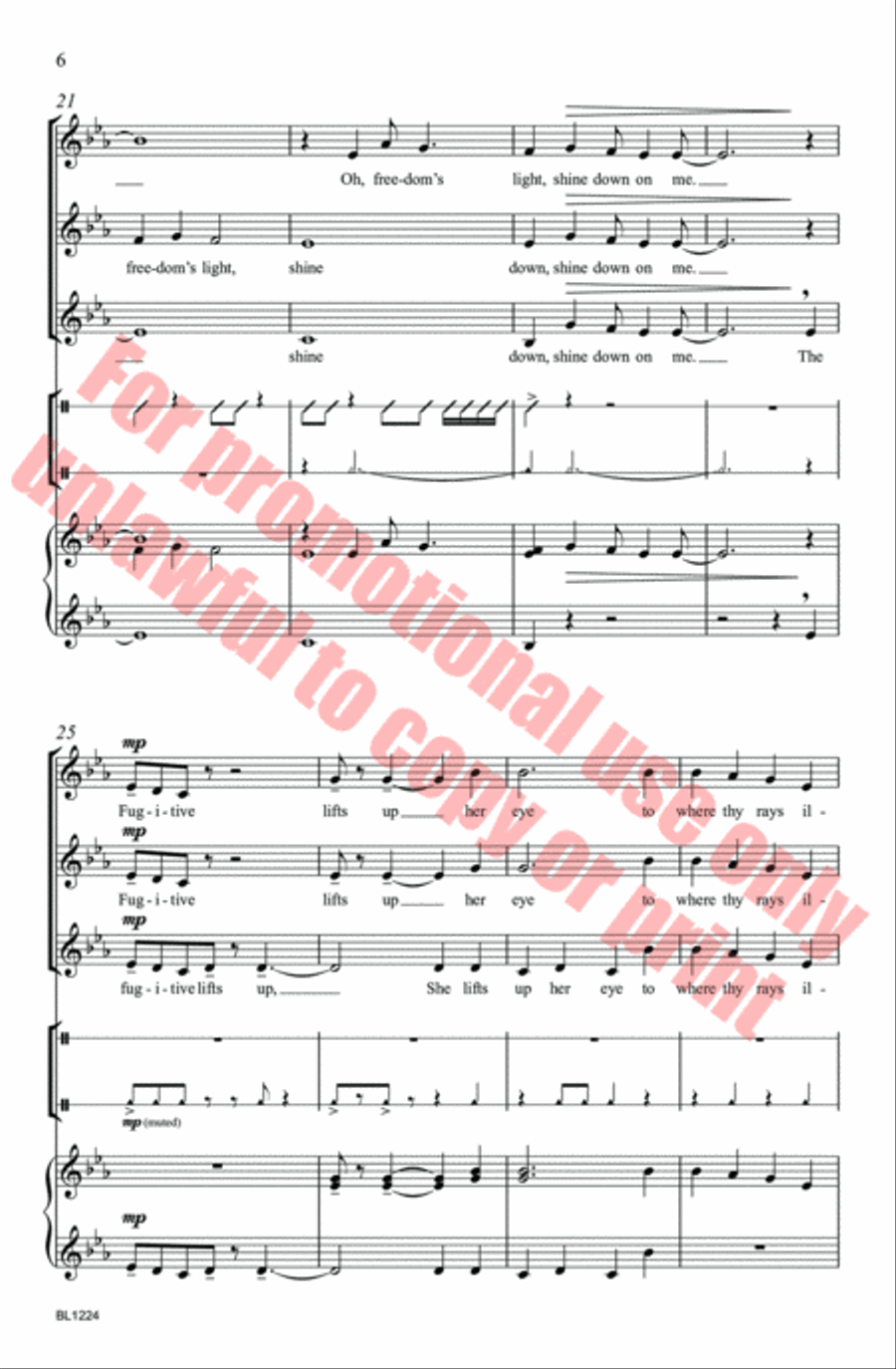 Freedom's Hallowed Light SSA scores gallery preview page 6