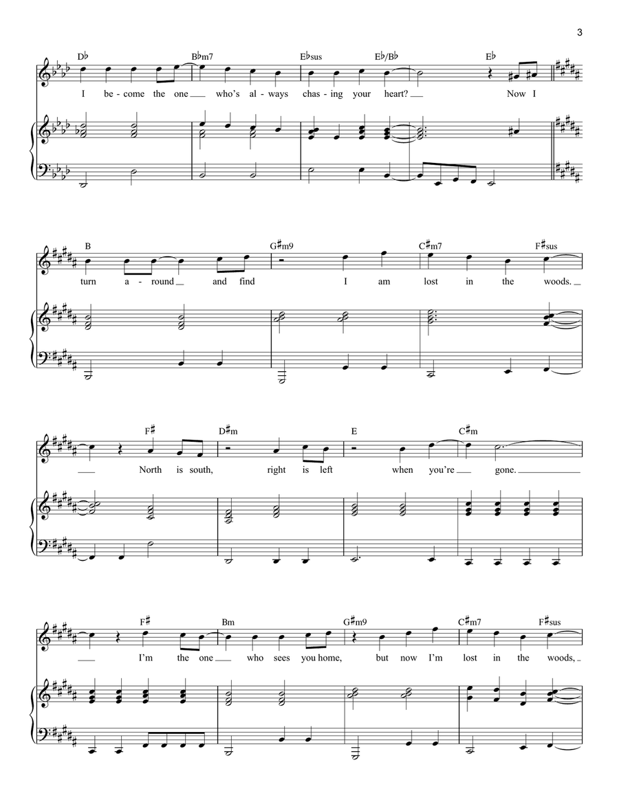 Lost In The Woods (from Disney's Frozen 2) Voice scores gallery preview page 3