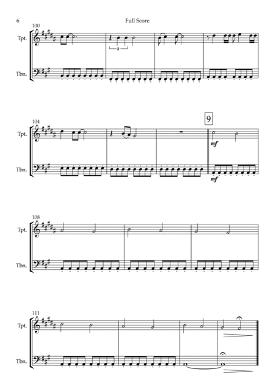 City Of Blinding Lights Brass Duet scores gallery preview page 6
