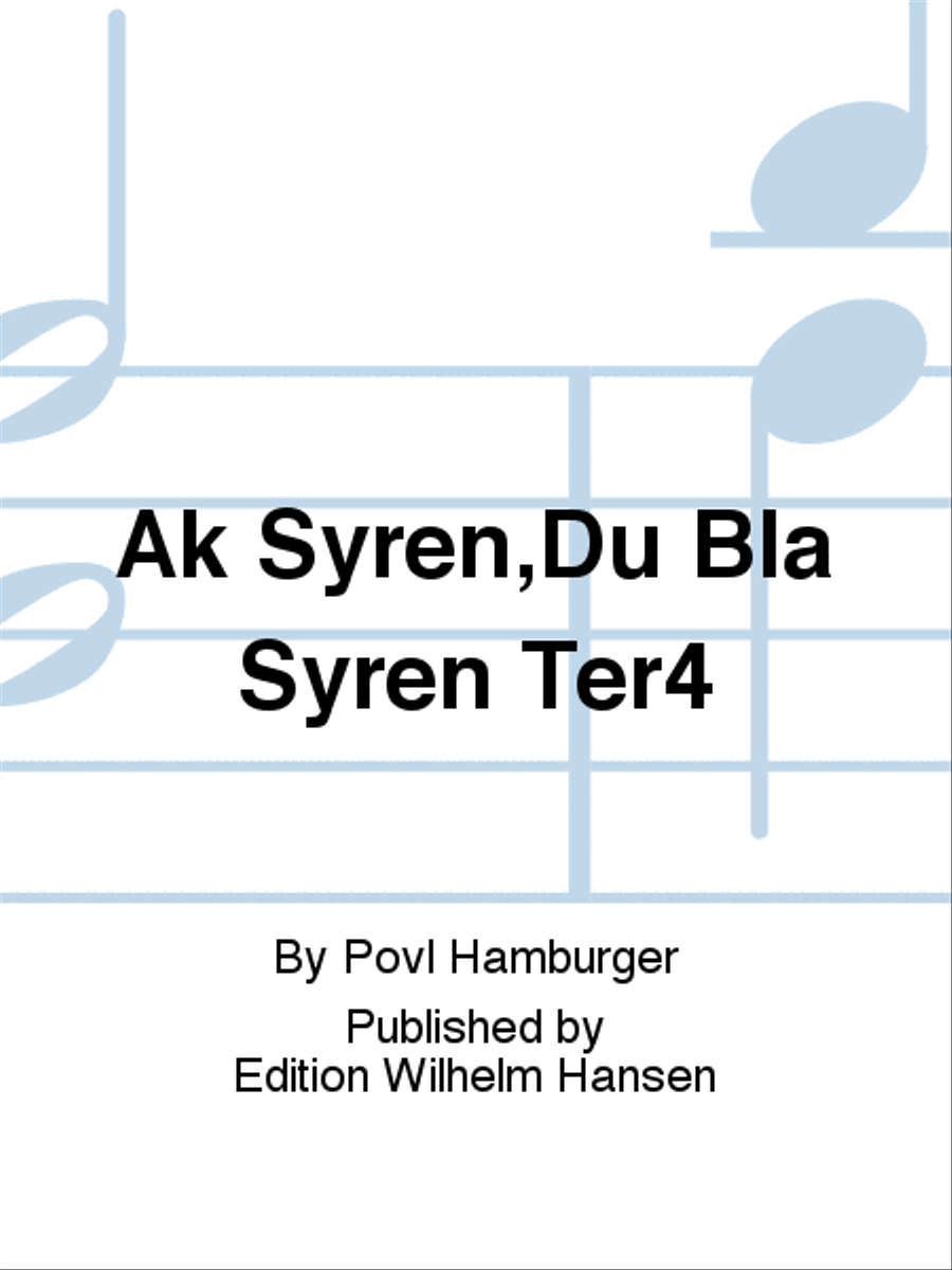 Ak Syren,Du Blå Syren Ter4 Choir scores gallery preview page 1