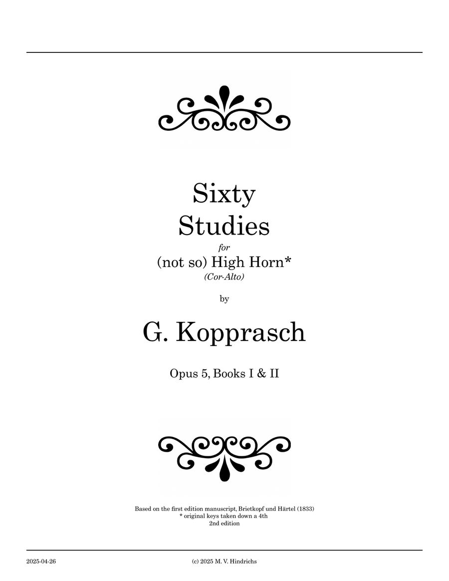 Kopprasch Op.5 - Sixty Studies for (Not So) High Horn Horn Solo scores gallery preview page 1