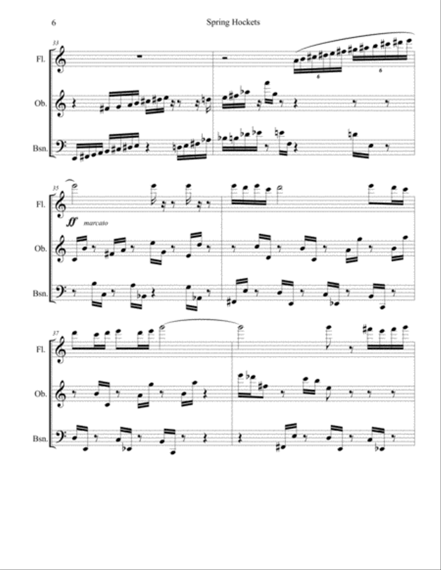 Spring Hockets for Flute, Oboe and Basoon Woodwind Trio scores gallery preview page 6