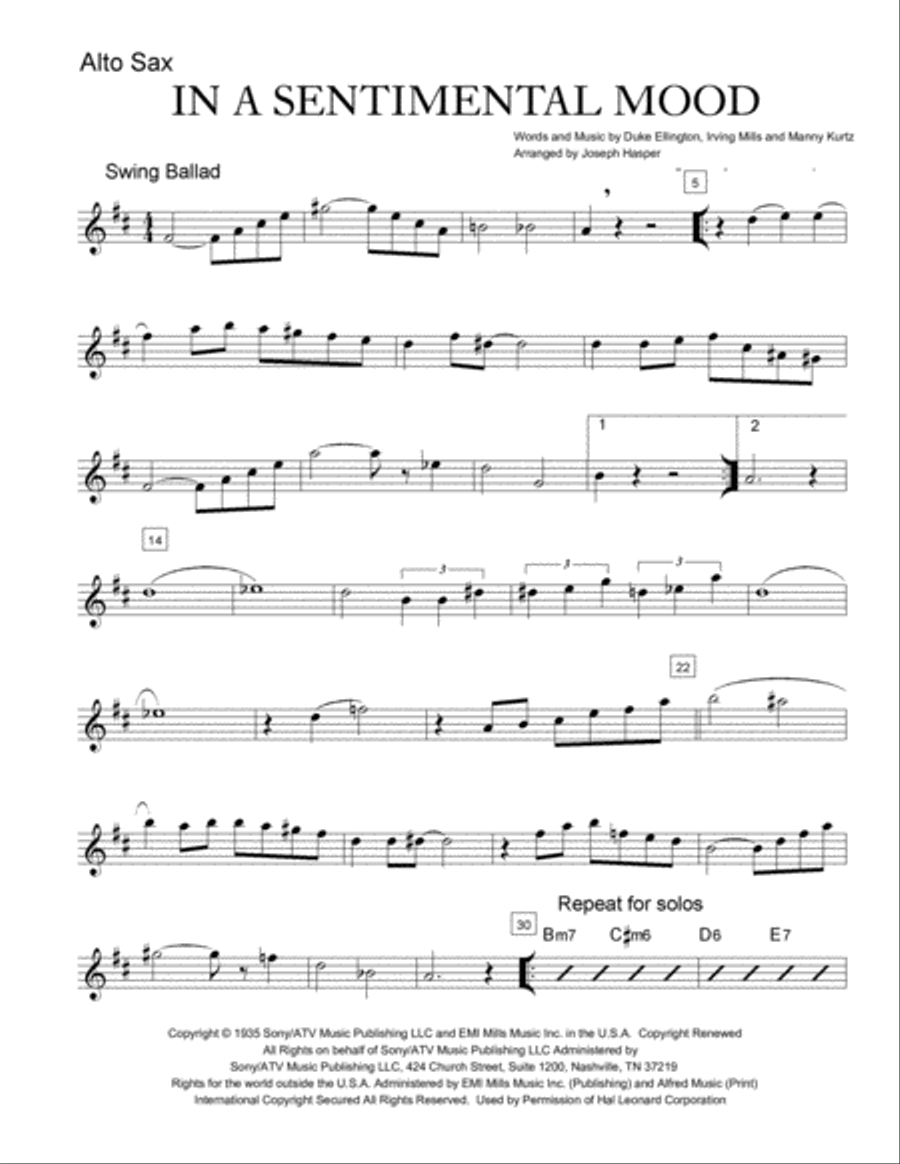 In A Sentimental Mood Jazz Ensemble scores gallery preview page 2
