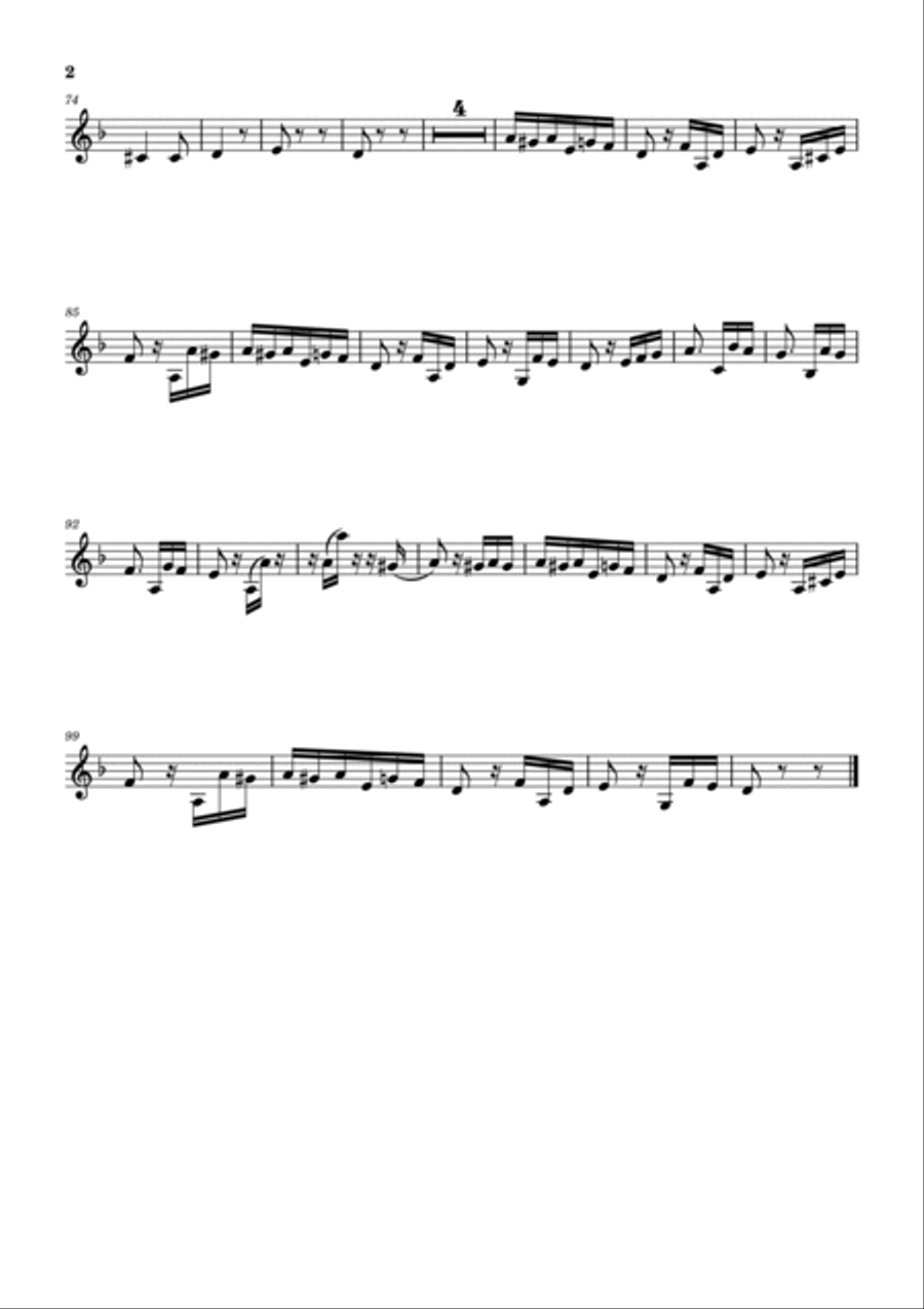 Fur Elise B-Flat Trumpet scores gallery preview page 2