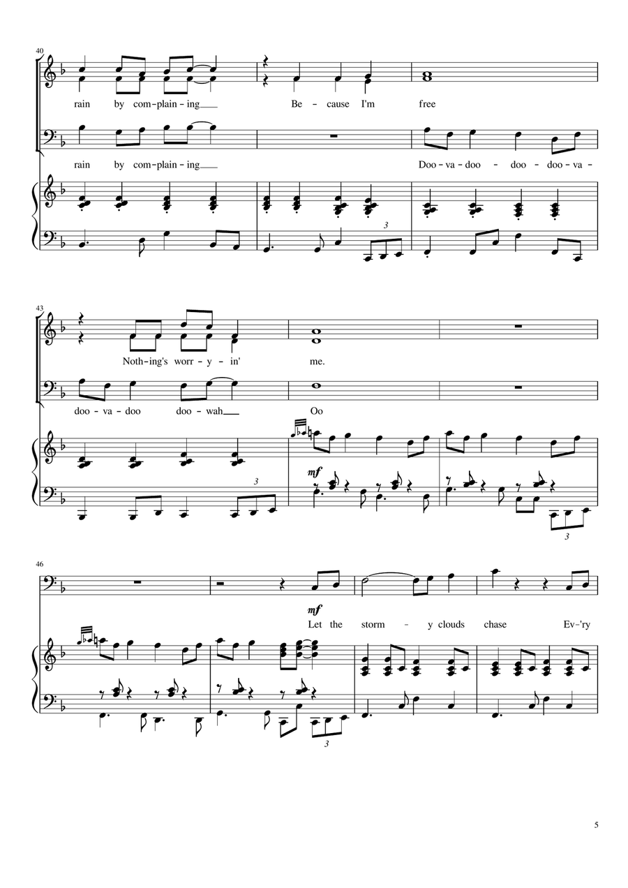 Raindrops Keep Fallin' On My Head 3-Part scores gallery preview page 5