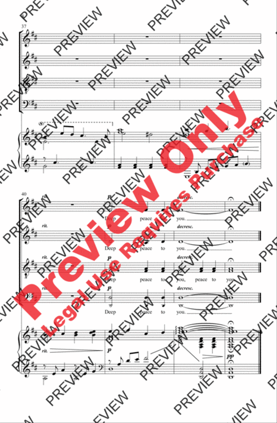 Deep Peace Deep Peace 4-Part scores gallery preview page 8