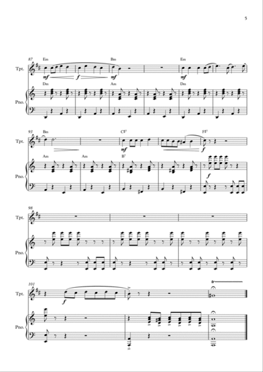 Tu Vuo Fa L'americano Trumpet Solo scores gallery preview page 5