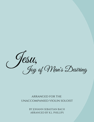 Book cover for Jesu, Joy of Man's Desiring - Unaccompanied Violin Solo