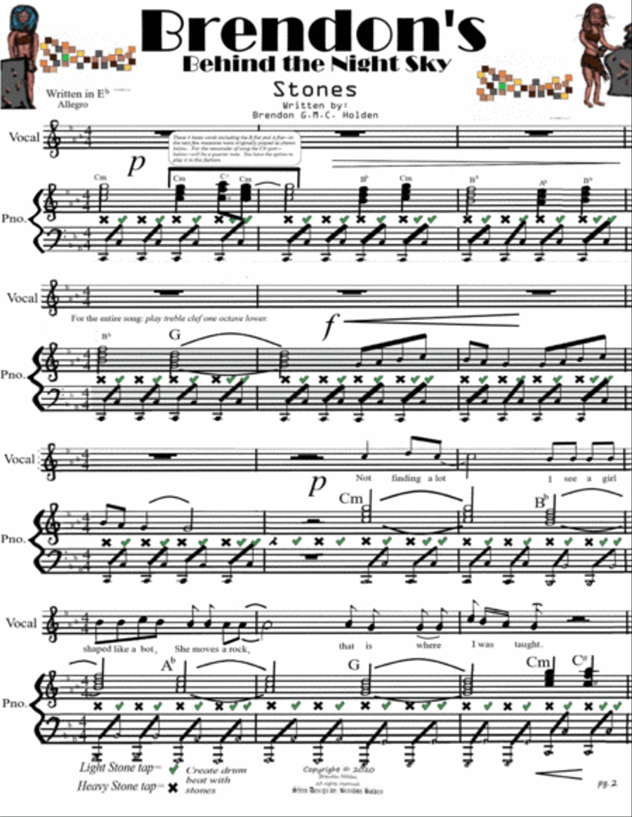 Brendon's Behind the Night Sky: Stones Voice scores gallery preview page 4