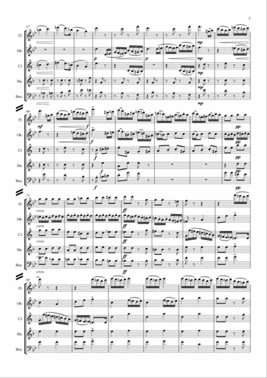 Tchaikovsky: Casse-Noisette:Nutcracker Suite Ouverture Miniature (Miniature Overture) - wind quintet Woodwind Quintet scores gallery preview page 3