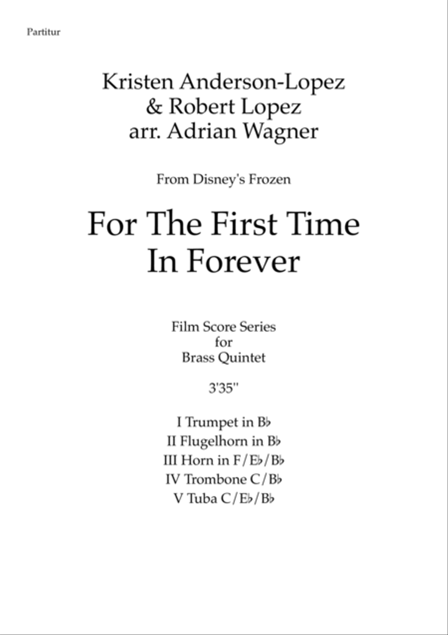For The First Time In Forever Brass Quintet scores gallery preview page 2