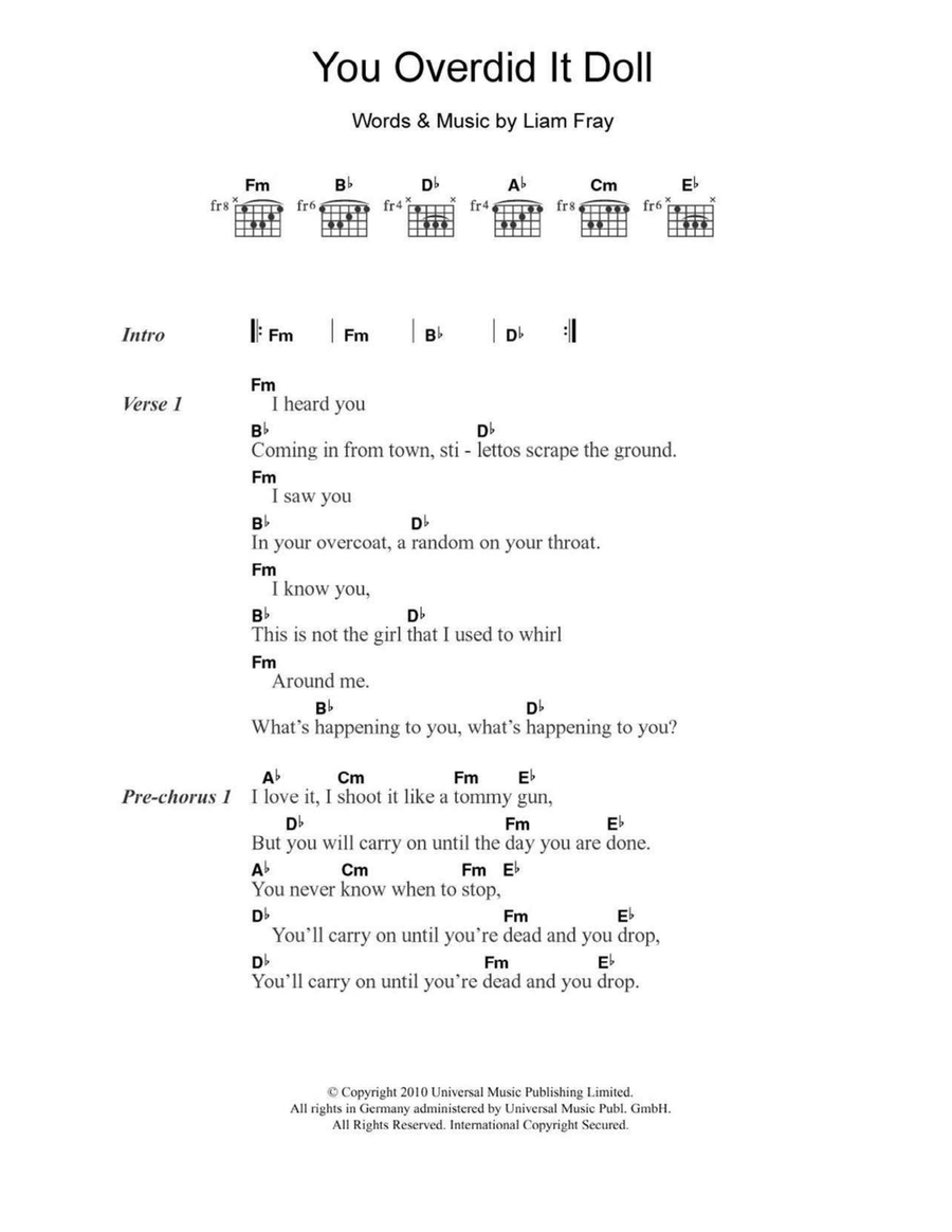 You Overdid It Doll You Overdid It Doll Acoustic Guitar scores gallery preview page 1